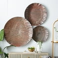 thumbnail image 2 of DecMode Bronze Metal Large Metallic Disk Plate Wall Decor (3 Count), 2 of 8