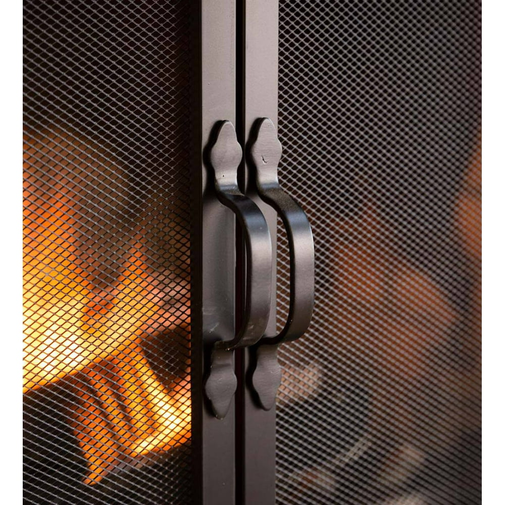 Arched Top Flat Guard Fireplace Fire Screen with Doors, Small Walmart
