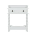 thumbnail image 4 of Retro Style Nightstand with Drawer and Open Shelf for Bedroom, Bedside Table with Turned Legs and Metal Handle,White, 4 of 9
