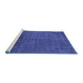 thumbnail image 2 of Ahgly Company Machine Washable Indoor Square Abstract Blue Modern Area Rugs, 7' Square, 2 of 4