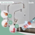 thumbnail image 4 of KinderSense Büki Electric Baby Bottle Cleaning Brush Set - Rechargeable Electric Bottle Brush (Green/Orange), 4 of 7
