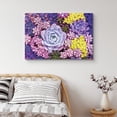 thumbnail image 2 of IDEA4WALL Canvas Wall Art Bouquet of Yellow, Purple, Pink and Violet Small Echeveria Cactus Botanical Succulent Digital Art Realism Farmhouse/Country for Living Room, Bedroom, Office - 12"x18", 2 of 5