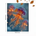 thumbnail image 3 of Vibrant Jellyfish Tempered Glass Canvas Sea Life Nautical Hanging Wall Art Decor, 3 of 8