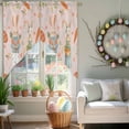 thumbnail image 5 of Easter Rabbits Swag Kitchen Curtain Valances, Spring Basket Carrots Eggs Flowers Pink Rod Pocket Curtains Window Treatment Decor Valances for Bedroom Bathroom, 2 Panels 36 x 45 Inch, 5 of 9