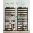 thumbnail image 2 of 12-Tier Metal Shoe Rack Organizer, Stackable Shoe Storage for Closet, Entryway, Garage Slanted Shelves, Holds 48-60 Pairs, Grey, 2 of 6