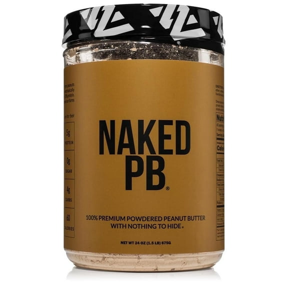 Naked 1.5 LB Powdered Peanut Butter from US Farms – Bulk, Only 1 Ingredient - Roasted Peanuts, Vegan, No Additives, Preservative Free, No Salt, No Sugar - 45 Servings - NAKED PB