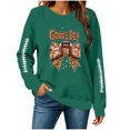 thumbnail image 3 of Uootdi Game Day Womens Sweatshirts Crew Neck Long Sleeve Football Stitch Leopard Bow Graphic Print Sweatshirt for Women Loose Fit Lightweight Womens Tops, 3 of 6