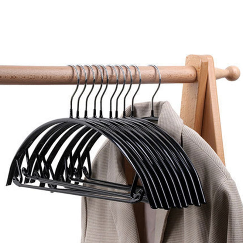 Steel Swivel Hooks Set of 10 BriaUSA Dry Wet Clothes Hangers Amphibious Light Blue with Non-Slip Shoulder Design 