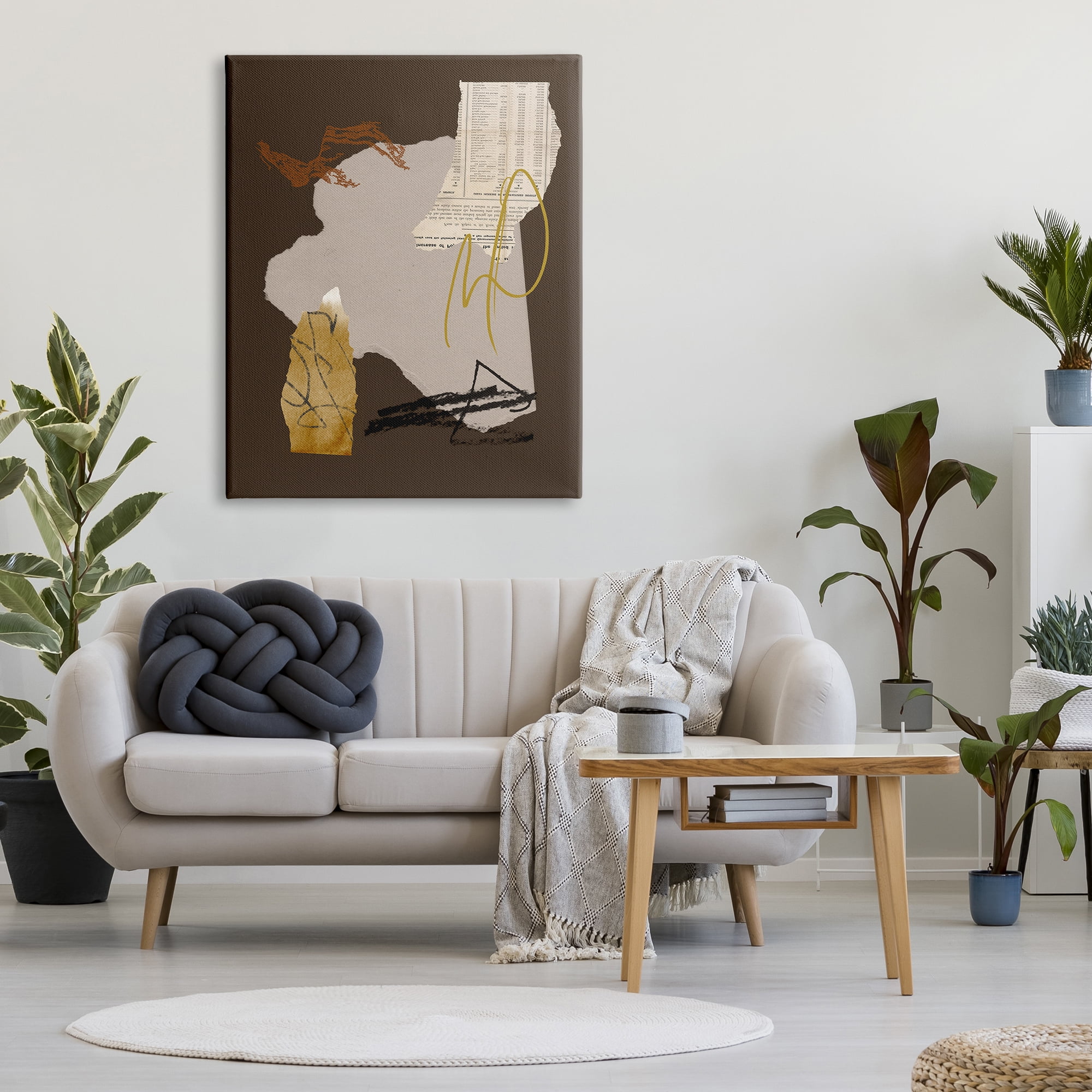 Stupell Industries Abstract Layered Paper Clippings Collage Modern Design Graphic Art Gallery Wrapped Canvas Print Wall Art, Design by Melissa Wang