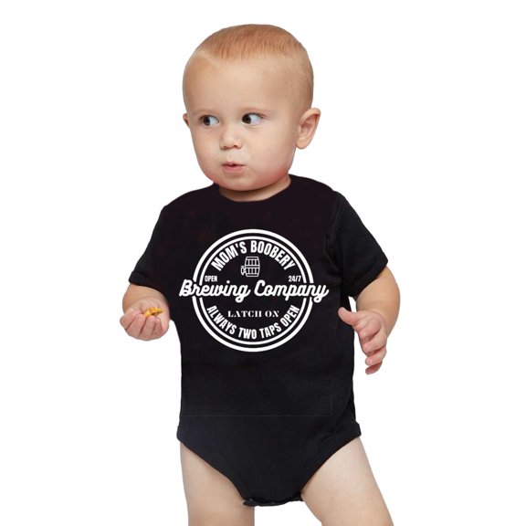 Mom's Boobery Brewing Company Onesie Bodysuit, Funny Cute Baby Shower Baby Bodysuit Infant Romper Onesie Creeper Newborn, Baby Shower Gift for Newborns