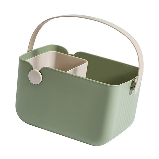 Cesta abierta para ducha portátil, bolsa de almacenamiento para dormitorio, organizador de cosméticos ligero para el hogar, cesta de limpieza, bolsa verde
