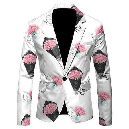 ZHOUCHANKIDS Men s Valentine s Day Formal Suit Jacket with Notched Lapel and Long Sleeves for Business and Evening Events Dark Gray XXXL