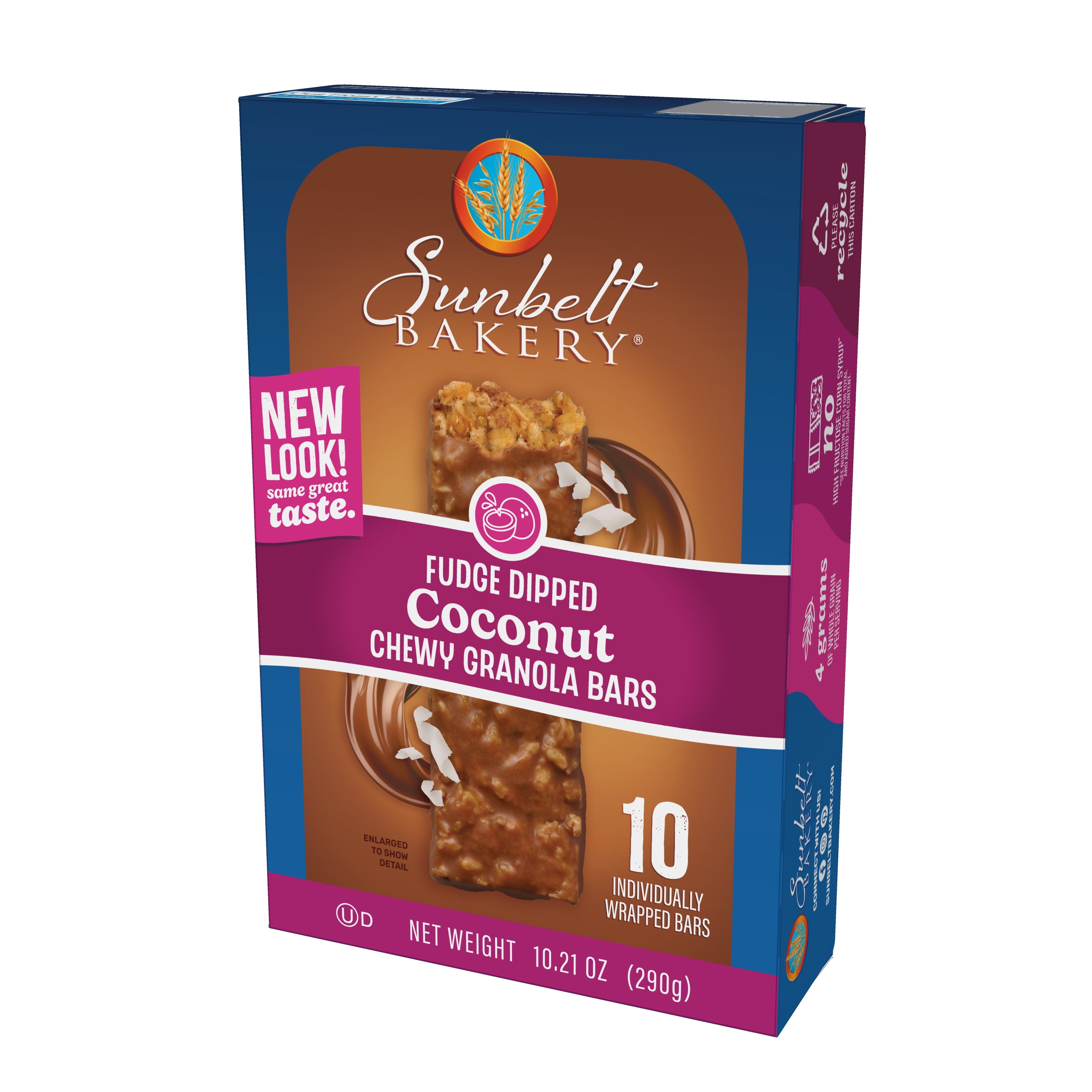 (6 pack) Sunbelt Bakery Chewy Granola Bars, Fudge Dipped Coconut, 10 Ct