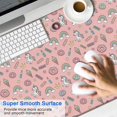 thumbnail image 2 of Long Mouse Pads for Desk,Pink Cartoon Unicorn Dessert Rainbow Crown Desk Mats on Top Of Desks, Desk Mouse Pad Extra Large with 3mm Non-Slip Base and Stitched Edge for Gaming,Work,Home 47.3"x23.6", 2 of 5
