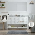 thumbnail image 6 of Boyel Living 60 inch Bathroom Vanity Marble Counter-Top Ceramic Basin White Solid Wood Bathroom Cabinet with Bathroom Mirror, 6 of 10