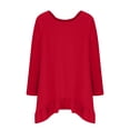 thumbnail image 7 of ZHUGeLI Women's Round Neck Long Sleeve Loose Imitation Cotton And Linen Tunic Blouse Up to 50% off Clearance, 7 of 7
