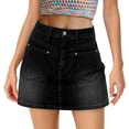 thumbnail image 4 of KISSMODA Skirts for Women Denim Mini Cargo Skirt Mid Rise Button Up Bodycon Y2k Trendy Summer Casual Jean Skirt, 4 of 5