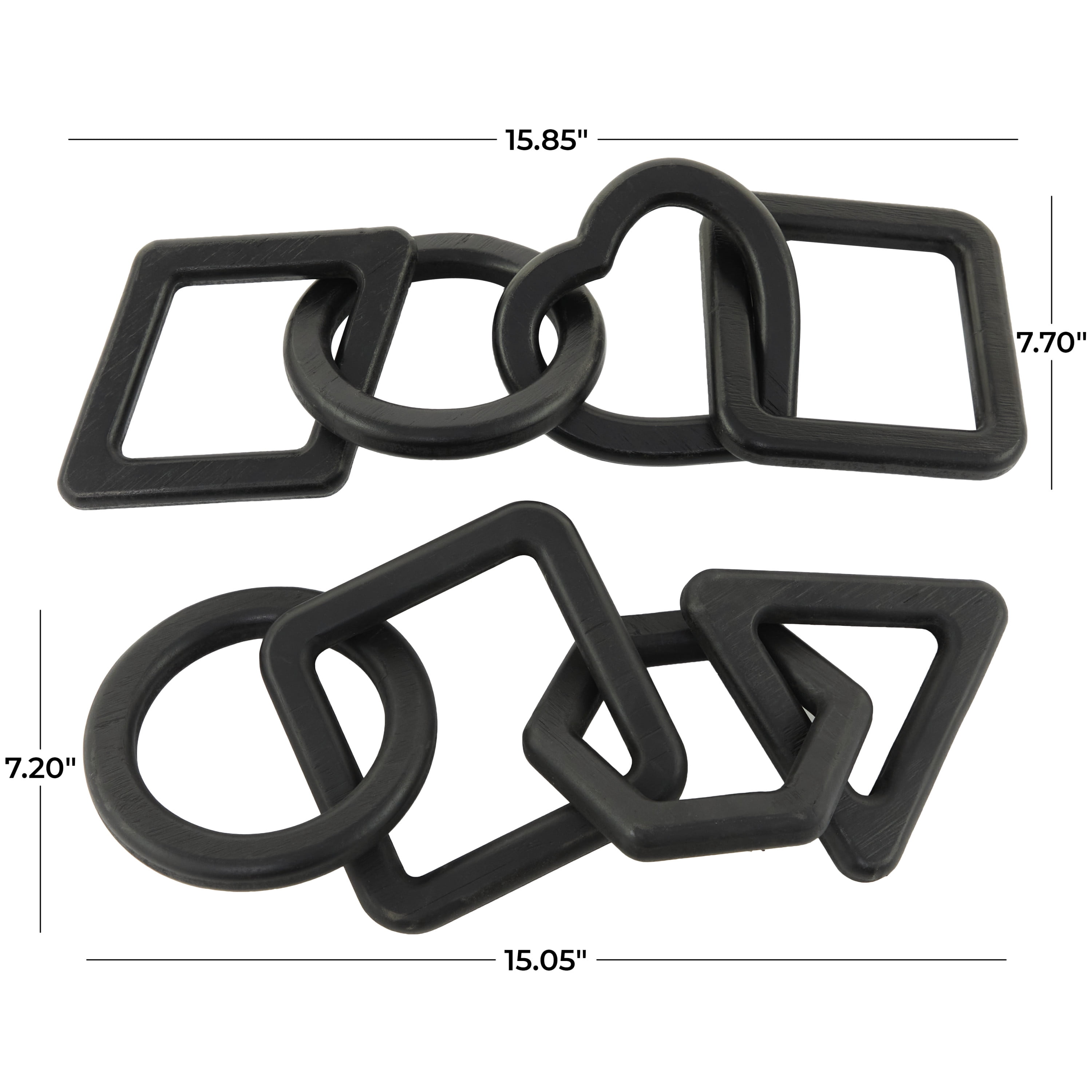 16", 15"W Black Wood Chain Sculpture, by CosmoLiving by Cosmopolitan (2 Count)