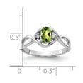 thumbnail image 2 of Solid 14k White Gold 6x4mm Oval Peridot Green August Gemstone VS Diamond Engagement Ring Size 6 (.024 cttw.), 2 of 3