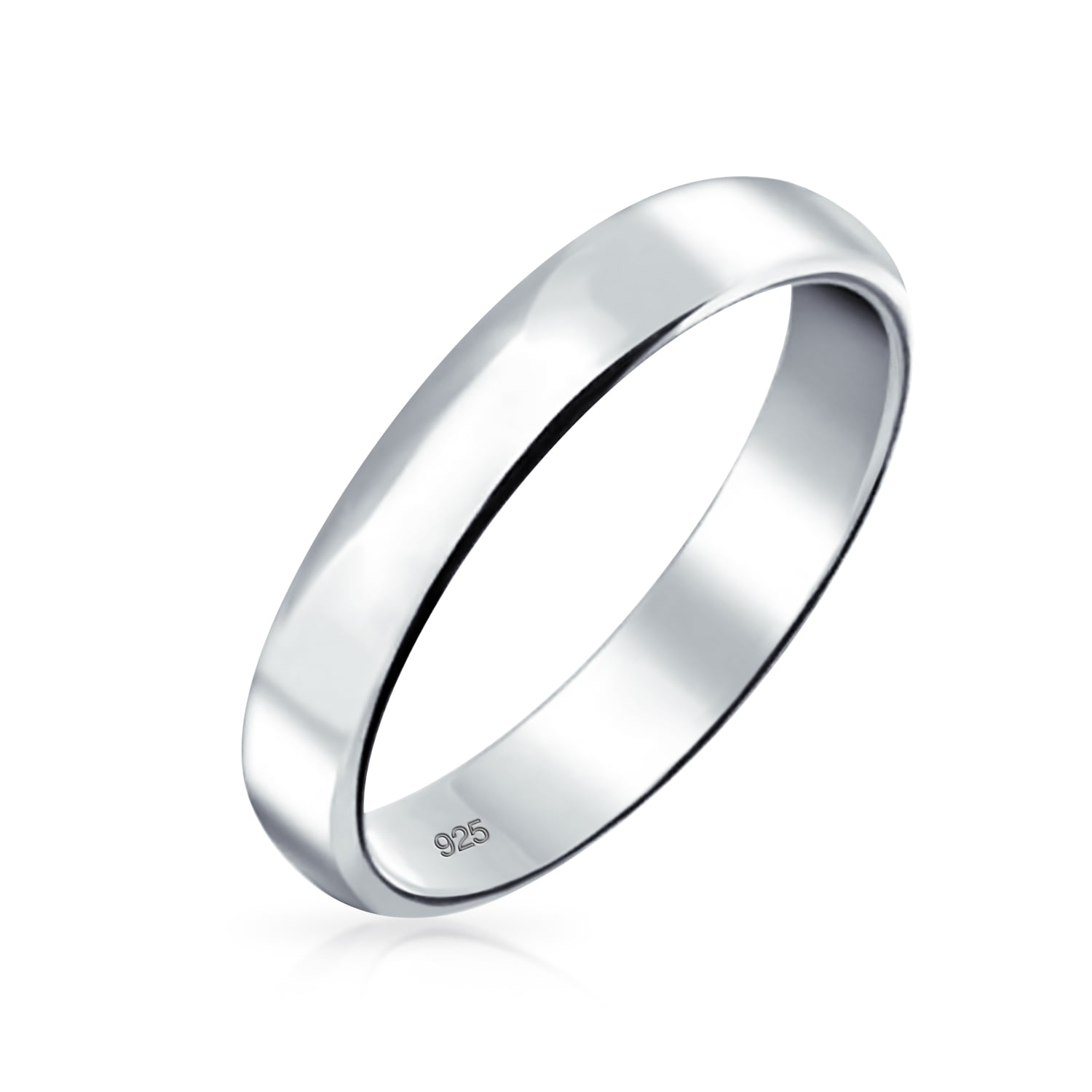 Genuine 925 Sterling Silver Solid Classic 4mm Plain Band Wedding Ring  Jewelry