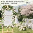 thumbnail image 2 of Lewondr Artificial Eucalyptus Garland with Flower, 2Pack 13FT Faux Floral Greenery Garlands Fake Flowers Vines, Maintenance-Free for Wedding Table Backdrop Party Centerpiece Room Decor, Pink, 2 of 7