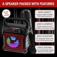 thumbnail image 5 of Risebass Karaoke Machine Portable for Kids & Adults Singing Machine Speaker with Microphone, Red, 5 of 7
