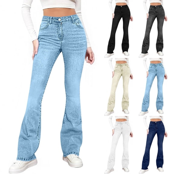 EaskTriop Women's Bootcut Flare Pants High Waisted Stretchy Trousers Dressy Slim Slacks for Business Casual Office Work Daily Streetwear