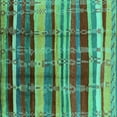 thumbnail image 1 of Ahgly Company Indoor Square Oriental Turquoise Blue Industrial Area Rugs, 7' Square, 1 of 4