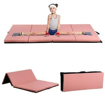 CL.HPAHKL Folding Gymnastics Mat 4'x6'x2'' Portable Lightweight Tumbling Mat for Kids Adults Yoga Home Gym Fitness, Pink