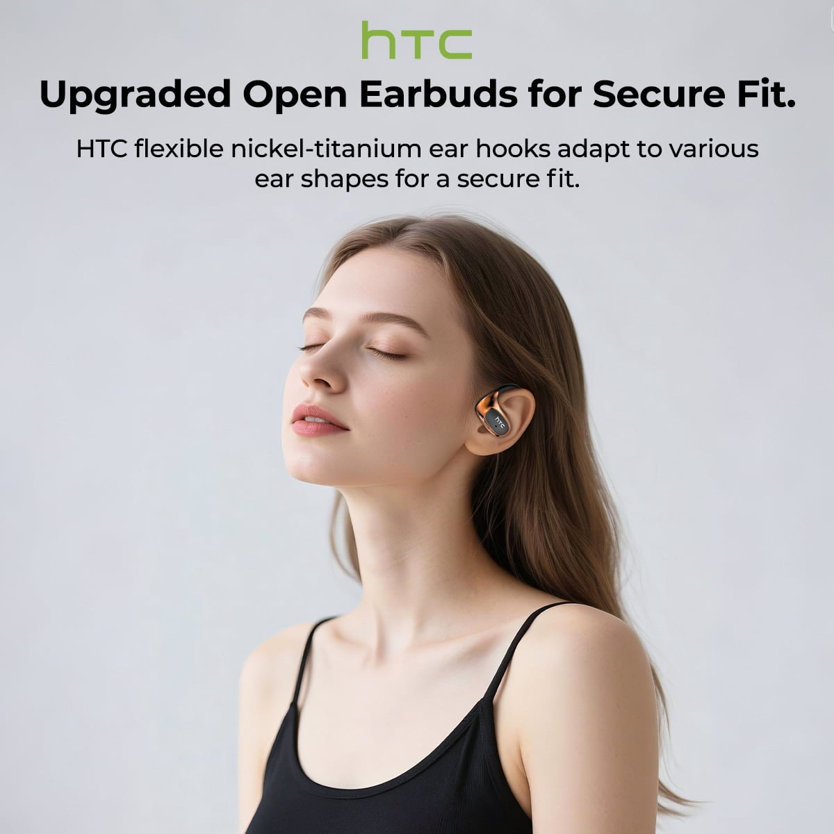 HTC NE35 Earbuds Wireless Earbuds in Real Time for Languages Open Ear Earbud Translator Device with APP Waterproof IPX6