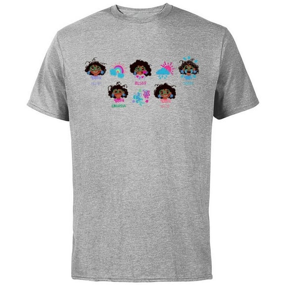 Disney Encanto Mirabel Madrigal Many Moods - Short Sleeve Cotton T-Shirt for Adults - Customized-Athletic Heather