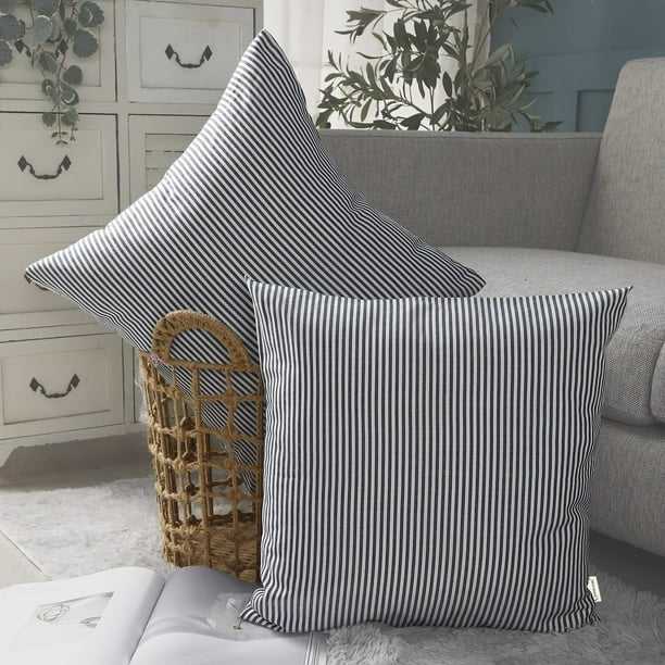 Fundas de almohada decorativas CARRIE HOME, 46 x 46 cm, color azul marino, juego de 2