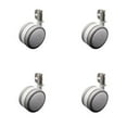 thumbnail image 2 of 4 Inch Swivel Caster Wheels for Furniture - Thermoplastic Rubber Gray Hooded Twin Wheel with Corner Mount Bracket - 900 lbs. Total Capacity - Set of 4 - Service Caster Brand, 2 of 4