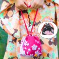 thumbnail image 4 of Bolso con cordón BLESIY japonés portátil Kimono Cosplay viaje maquillaje monedero Vino, 4 of 7