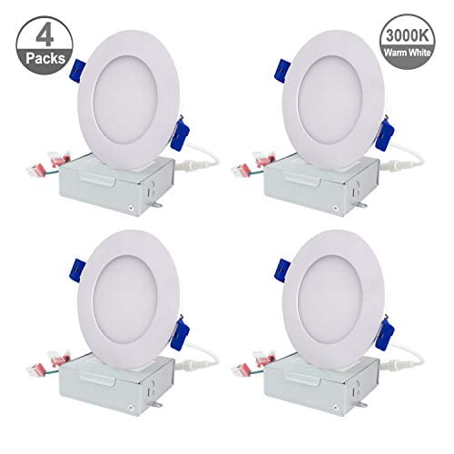 4 Inch Rotatable /10 Watts/750 Lumens/50,000 Hours/Dimmable/cETLus & Energy Star Rated/IC Rated for Insulation Contact Slim Panel Recessed Down Light Warm White 3000K LED Gimbal 32 4 Inch Rotatable /10 Watts/750 Lumens/50,000 Hours/Dimmable/cETLus & Energy Star Rated/IC Rated for Insulation Contact Slim Panel Recessed Down Light Warm White 3000K LED Gimbal 32
