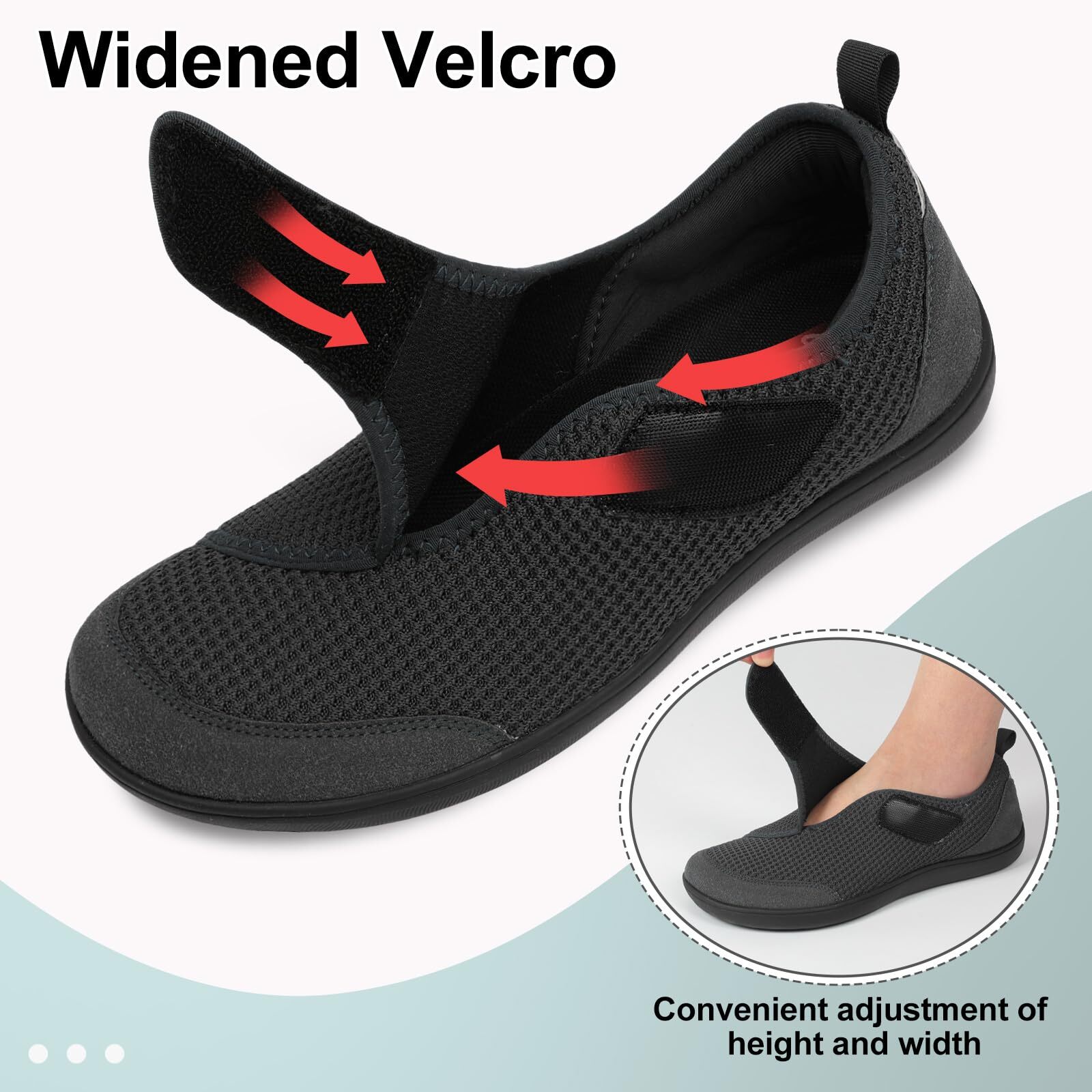 Barerun Men's Wide Width Walking Shoes with Adjustable Straps photo 6