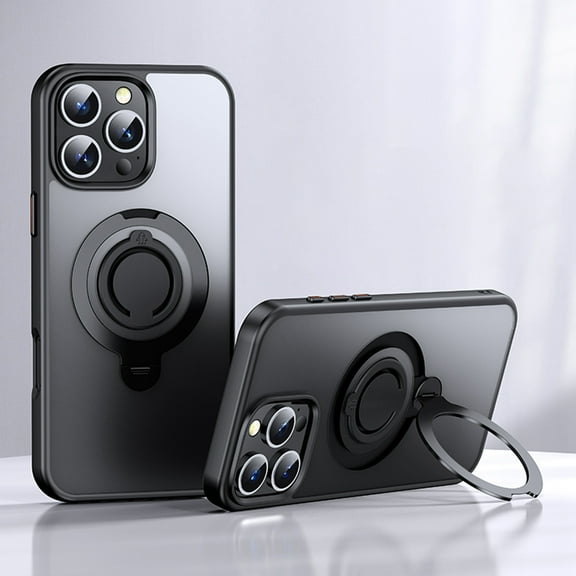 For iPhone 16 Pro Case Magnetic, Compatible with Magsafe & Car Mount 360 Rotating Kickstand Drop Protective Shockproof Bumper Rugged Phone Case for Apple iPhone 16 Pro, Black