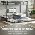 thumbnail image 2 of Bellemave Twin XL Over Twin XL Size Bunk Bed with Trundle Triple Metal Bunk Bed Frame with Ladder and Guardrails Space-saving Bunk Beds for 3 (Black), 2 of 10
