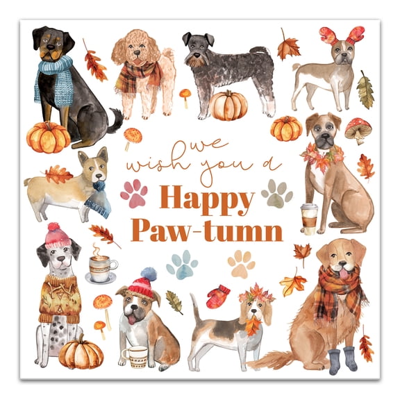 Creative Products Happy Paw-tumn 16 x 16 Canvas Wall Art