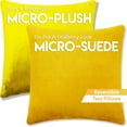 thumbnail image 2 of 16" x 16" Throw Pillow - Gold Rush: 2 PCS / 4 Sided. Luxurious Premium Down Alternative Fill w/ Reversible Cover Microsuede/Microplush Fabric. Forever Fluffy, Beautiful & Supportive. Soft & Comfy., 2 of 9