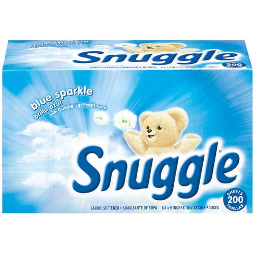 Snuggle Blue Sparkle W/CuddleUp Fresh Fabric Softener Dryer Sheets, 200 ct