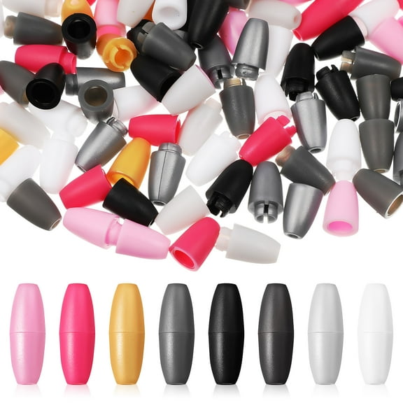 100pcs Plastic Breakaway Clasps Multi-Color Bead Barrel Connectors Cord Clasps for Necklaces Bracelets Jewelry Making 0.94 x 0.31 Inch