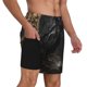 thumbnail image 2 of Balery Gothic Raven Portrait Bañador para hombre, shorts de playa de secado rápido con entrepierna y forro de compresión-X-Large, 2 of 6
