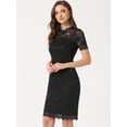 thumbnail image 2 of Vestido Elegante de encaje floral Allegra K Negro L, 2 of 6