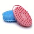 thumbnail image 5 of 2-in-1 shower shampoo brush, shower silicone body scrub, exfoliating body brush, high-quality silicone loofah, scalp massag (Sky Blue), 5 of 7