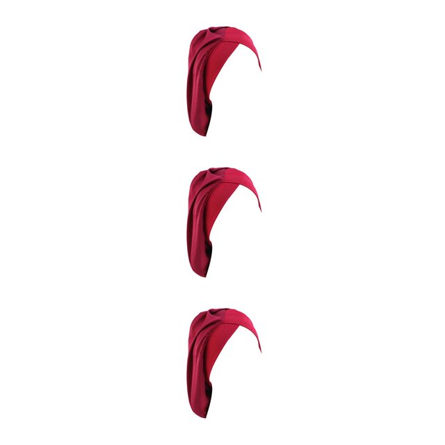 Qarigey Impresión Seda Nightcaps Lissom Diseño Moda Multicolor Suavidad Headwear Headwrap Turbantes Satin Sleeping Caps Vino puro rojo Type1 NO1