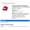 thumbnail image 2 of Left Driver Side Tail Light Assembly - Compatible with 2012 - 2014 Ford Focus 2013, 2 of 2
