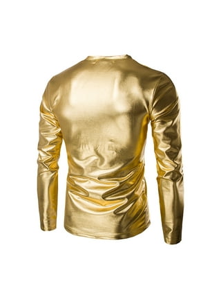 metallic long sleeve shirt