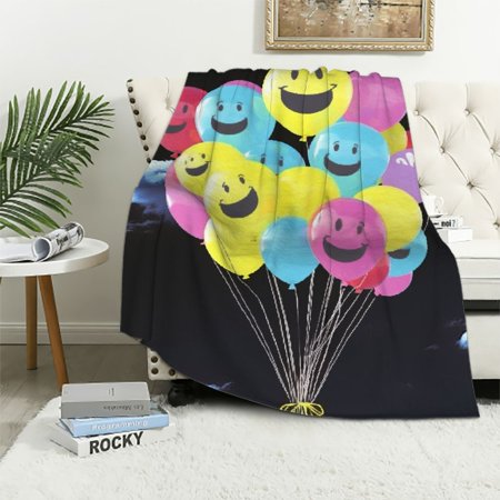 BCIIG Throw Blankets for Sofa Couch Fluffy Cozy Flannel Travel Blanket, Summer Desk Blanket for Work Chair, Lap Blanket & Pet Blanket, Home Decor - Cute Planet 40x50in