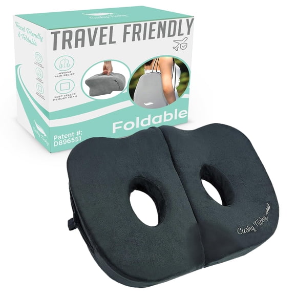 Cojín de asiento Cushy Tushy Premium plegable para aliviar la presión